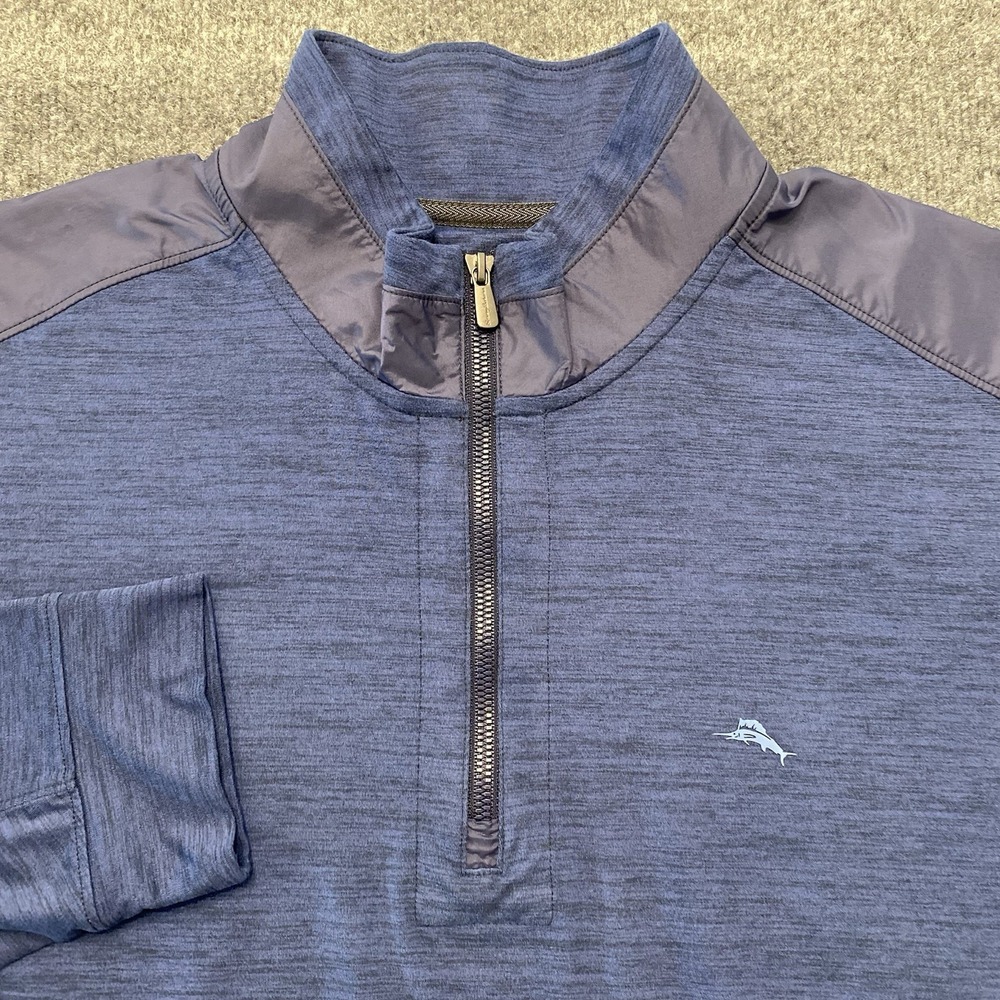 Tommy Bahama Roger Point Island Zone Pullover Half Zip Sweater Mens 2XL Stretch